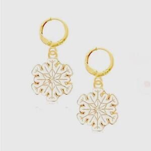 Snowflake Huggie Earrings Christmas
